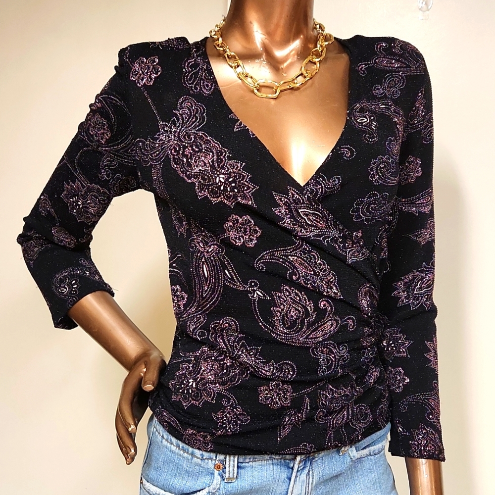 MSK Sparkling Metallic Blouse